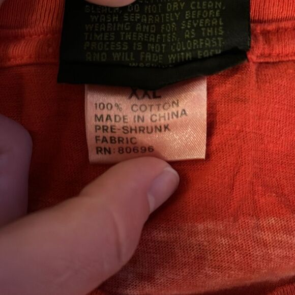 Vintage 90s Surf Odyssey Tie Dye Single Stitch Tee Shirt AOP Orange Red Mens XXL - Picture 3 of 4